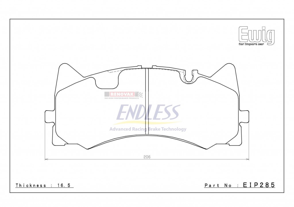 přední brzdové destičky / front brake pads MERCEDES-BENZ W205 C63 AMG Endless EIP285MX72