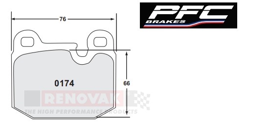 Brzdové destičky Performance Friction Brakes 0174 RACE PAD SET - Z-rated 14 MM