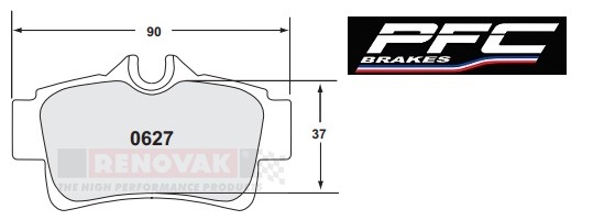 brzdové destičky Performance Friction Brakes 627 RACE PAD SET - Z-rated 15 MM