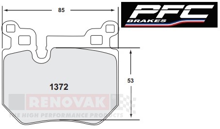 brzdové destičky Performance Friction Brakes 1372 BRAKE PAD SET Z-rated