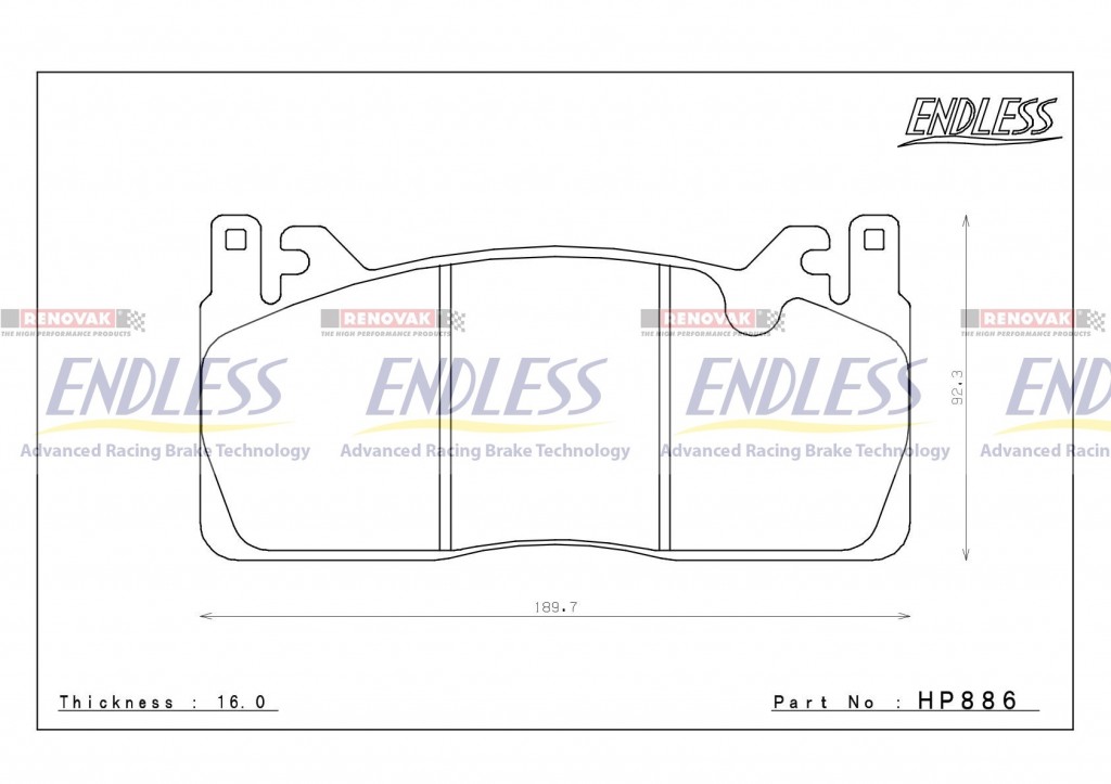 brzdové destičky Endless/ brake pads Endless Ford Mustang Shelby GT350 HP886MX72