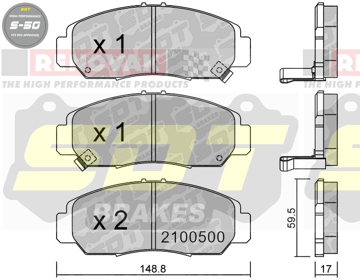 Sportovní brzdové destičky SDT Brakes S50/S50+/S50C  2100500