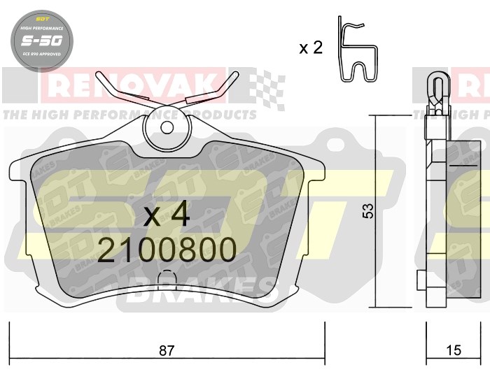 Sportovní brzdové destičky SDT Brakes S50/S50+/S50C  2100800