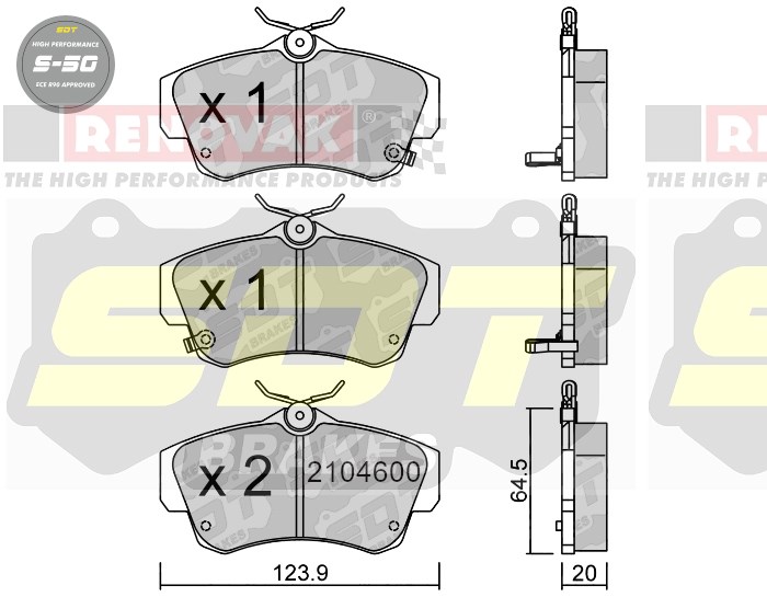 Sportovní brzdové destičky SDT Brakes S50/S50+/S50C  2104600
