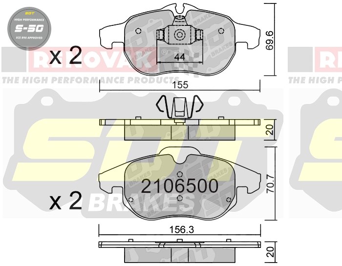 Sportovní brzdové destičky SDT Brakes S50/S50+/S50C  2106500