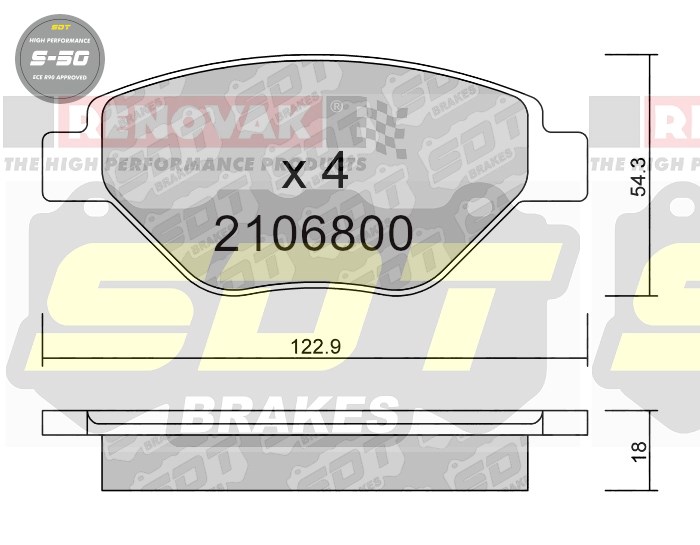 Sportovní brzdové destičky SDT Brakes S50/S50+/S50C  2106800