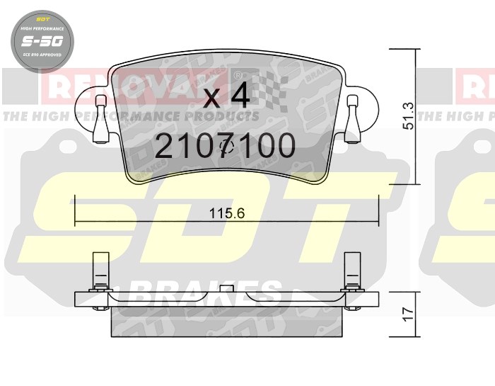 Sportovní brzdové destičky SDT Brakes S50/S50+/S50C  2107100