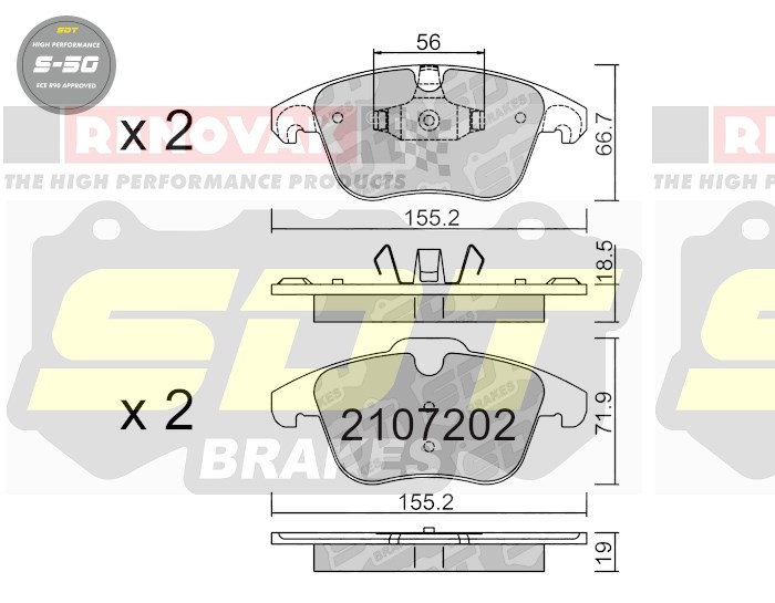 Sportovní brzdové destičky SDT Brakes S50/S50+/S50C  2107202
