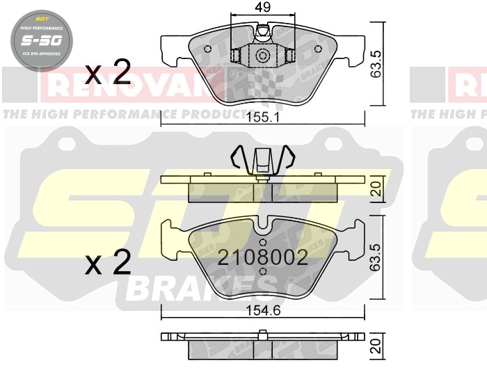 Sportovní brzdové destičky SDT Brakes S50/S50+/S50C  2108002