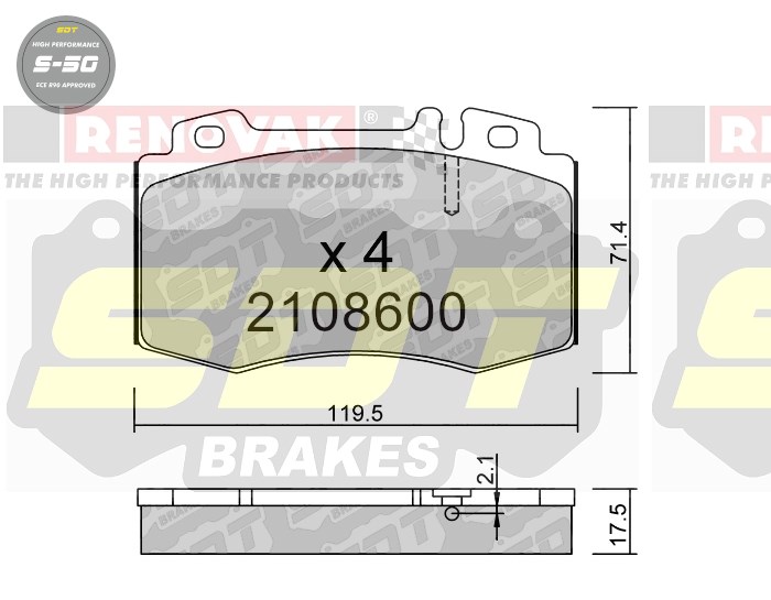 Sportovní brzdové destičky SDT Brakes S50/S50+/S50C  2108600