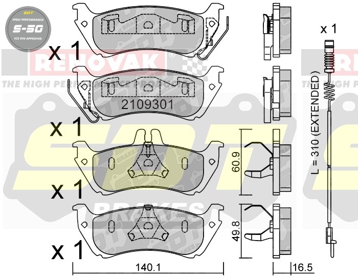 Sportovní brzdové destičky SDT Brakes S50/S50+/S50C  2109301