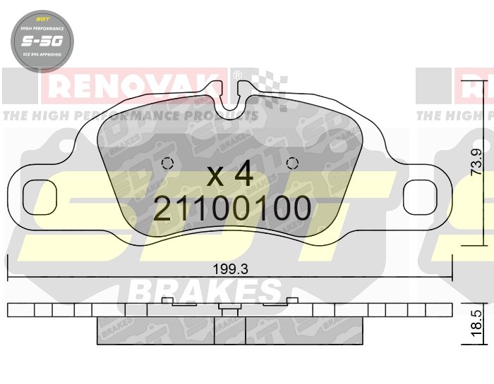 Sportovní brzdové destičky SDT Brakes S50/S50+/S50C  21100100