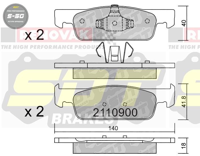 Sportovní brzdové destičky SDT Brakes S50/S50+/S50C  2110900