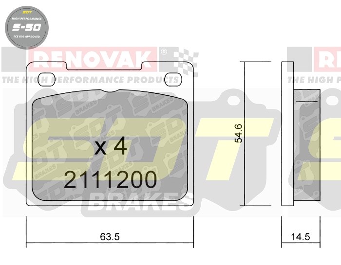 Sportovní brzdové destičky SDT Brakes S50/S50+/S50C  2111200