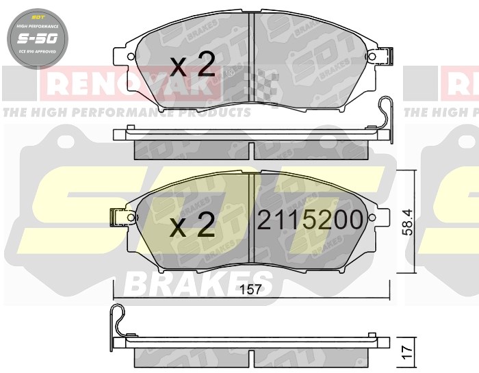 Sportovní brzdové destičky SDT Brakes S50/S50+/S50C  2115200