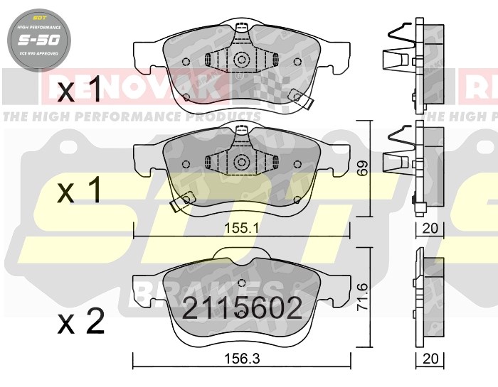 Sportovní brzdové destičky SDT Brakes S50/S50+/S50C  2115602