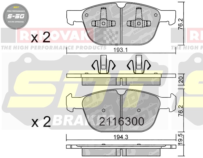 Sportovní brzdové destičky SDT Brakes S50/S50+/S50C  2116300