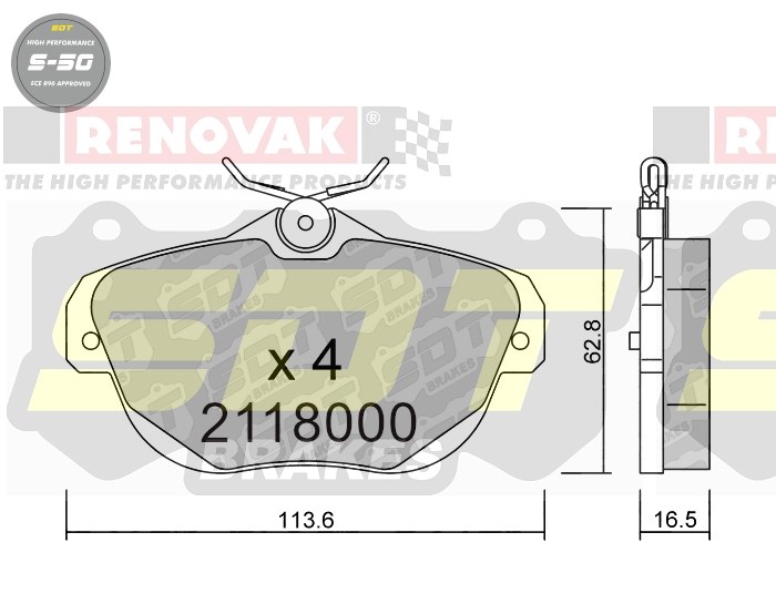 Sportovní brzdové destičky SDT Brakes S50/S50+/S50C  2118000