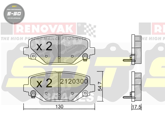 Sportovní brzdové destičky SDT Brakes S50/S50+/S50C  2120300
