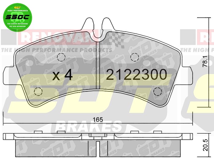 Sportovní brzdové destičky SDT Brakes S50/S50+/S50C  2122300