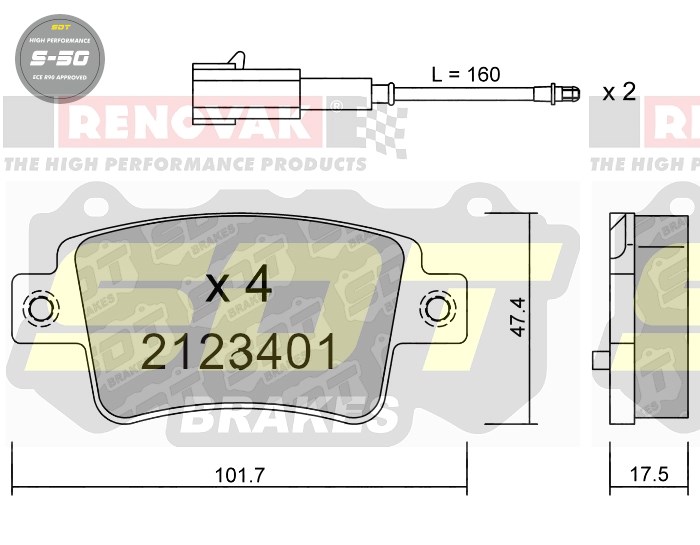 Sportovní brzdové destičky SDT Brakes S50/S50+/S50C  2123401