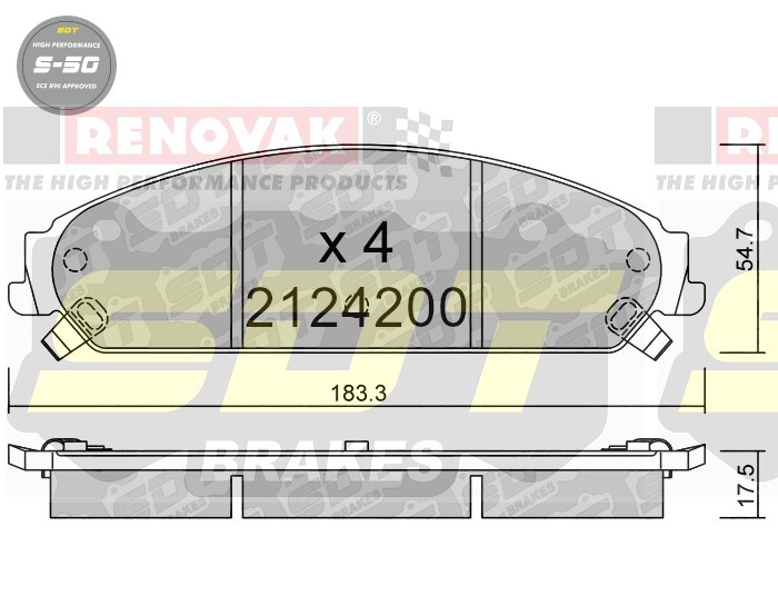 Sportovní brzdové destičky SDT Brakes S50/S50+/S50C  2124200