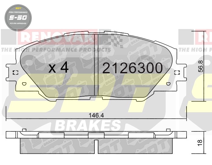Sportovní brzdové destičky SDT Brakes S50/S50+/S50C  2126300
