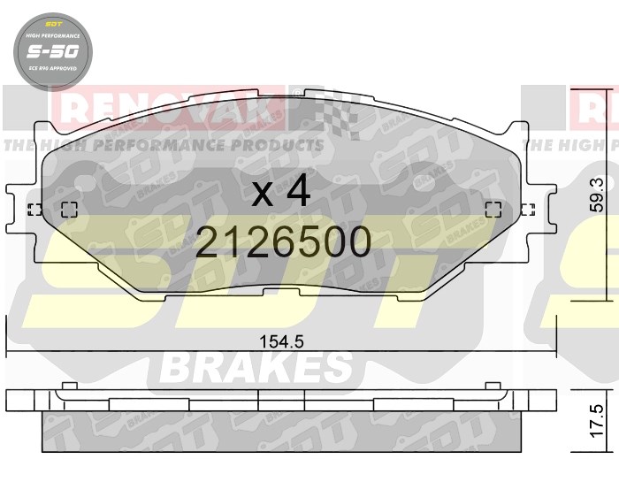 Sportovní brzdové destičky SDT Brakes S50/S50+/S50C  2126500