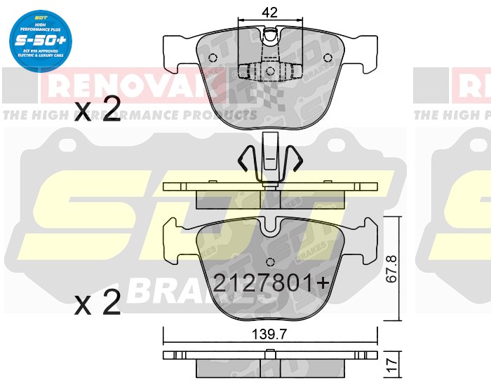 Sportovní brzdové destičky SDT Brakes S50+  2127801+