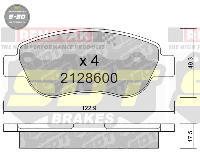 Sportovní brzdové destičky SDT Brakes S50/S50+/S50C  2128600