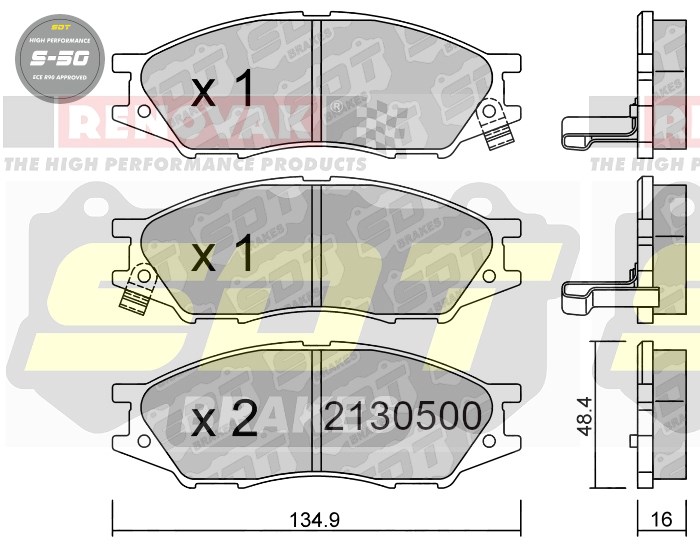Sportovní brzdové destičky SDT Brakes S50/S50+/S50C  2130500