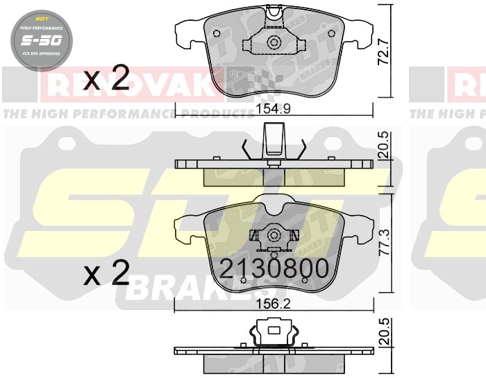 Sportovní brzdové destičky SDT Brakes S50/S50+/S50C  2130800