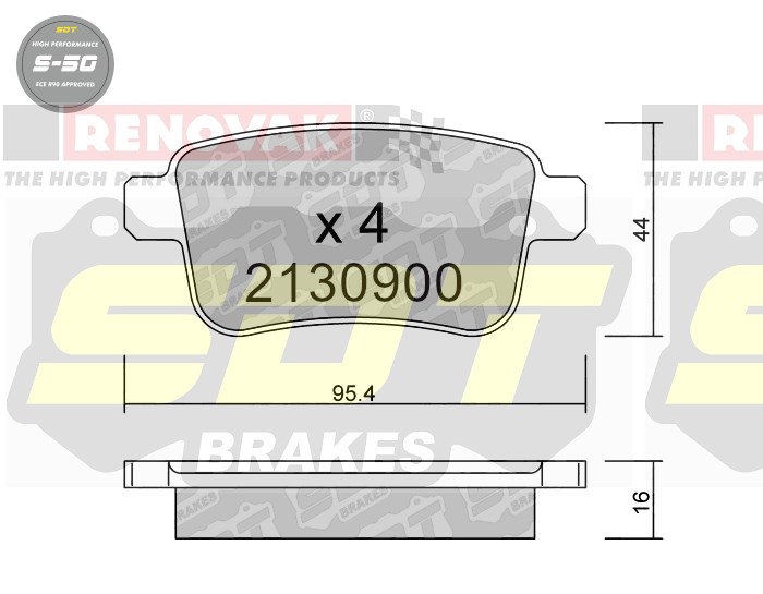 Sportovní brzdové destičky SDT Brakes S50/S50+/S50C  2130900