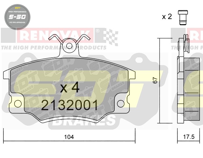 Sportovní brzdové destičky SDT Brakes S50/S50+/S50C  2132001