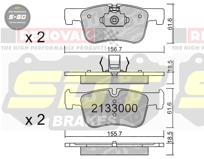 Sportovní brzdové destičky SDT Brakes S50/S50+/S50C  2133000