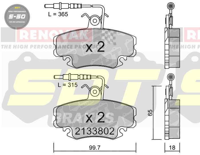 Sportovní brzdové destičky SDT Brakes S50/S50+/S50C  2133802