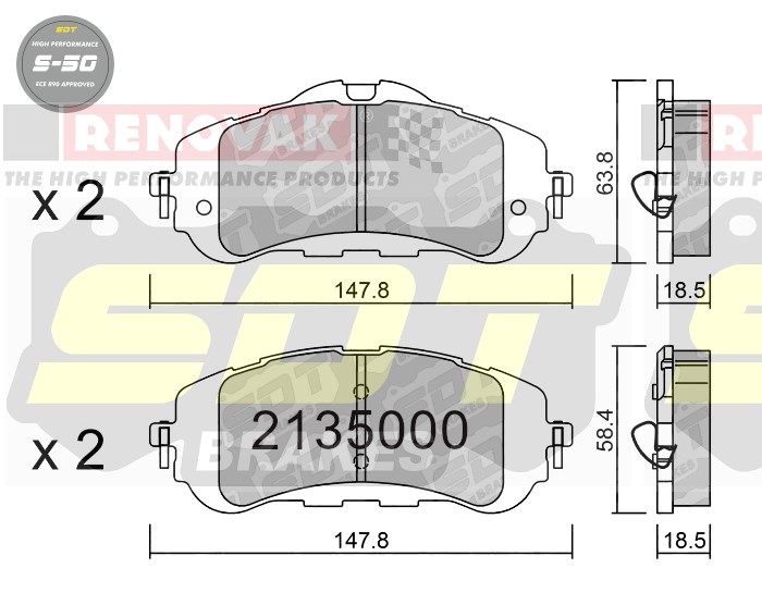 Sportovní brzdové destičky SDT Brakes S50/S50+/S50C  2135000