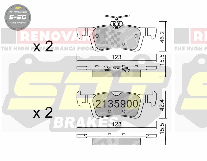 Sportovní brzdové destičky SDT Brakes S50/S50+/S50C  2135900