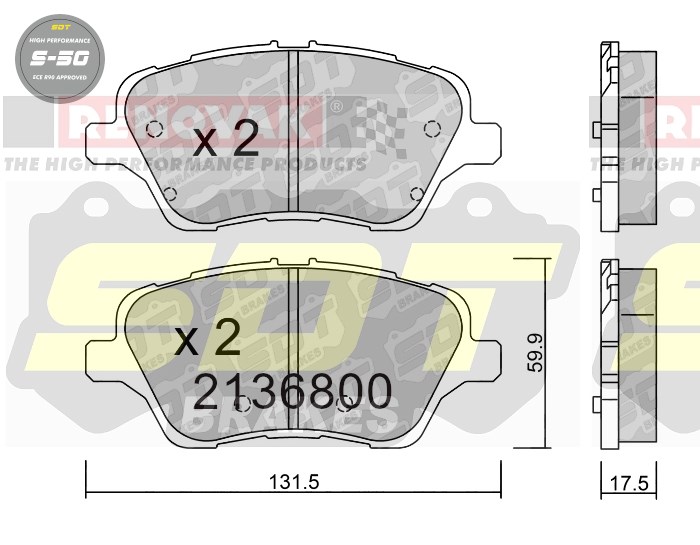 Sportovní brzdové destičky SDT Brakes S50/S50+/S50C  2136800