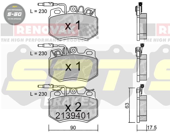 Sportovní brzdové destičky SDT Brakes S50/S50+/S50C  2139401