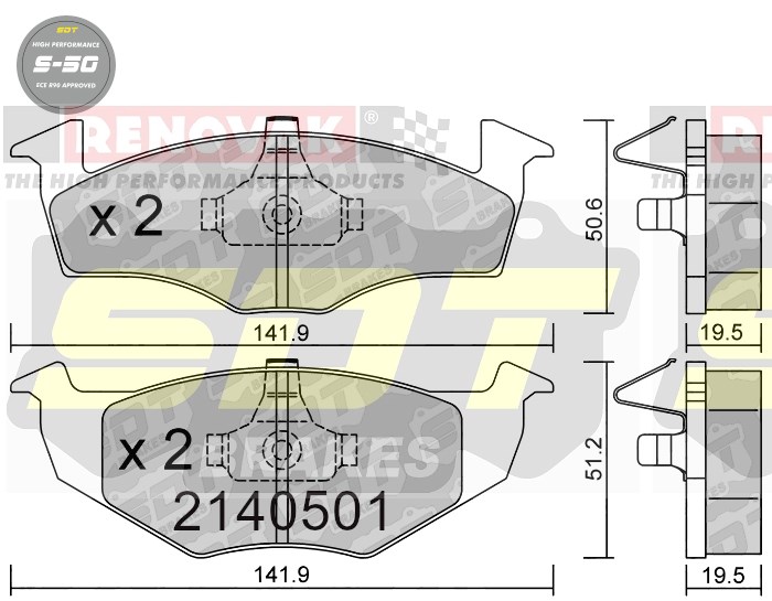 Sportovní brzdové destičky SDT Brakes S50/S50+/S50C  2140501