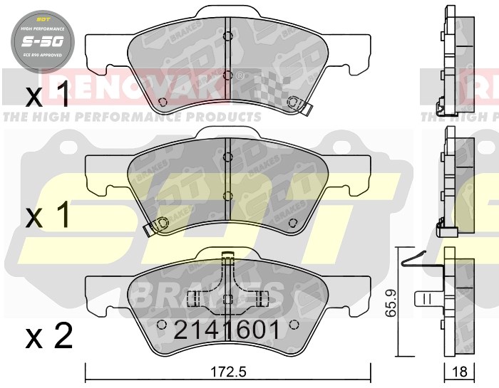 Sportovní brzdové destičky SDT Brakes S50/S50+/S50C  2141601
