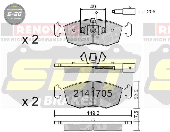 Sportovní brzdové destičky SDT Brakes S50/S50+/S50C  2141705