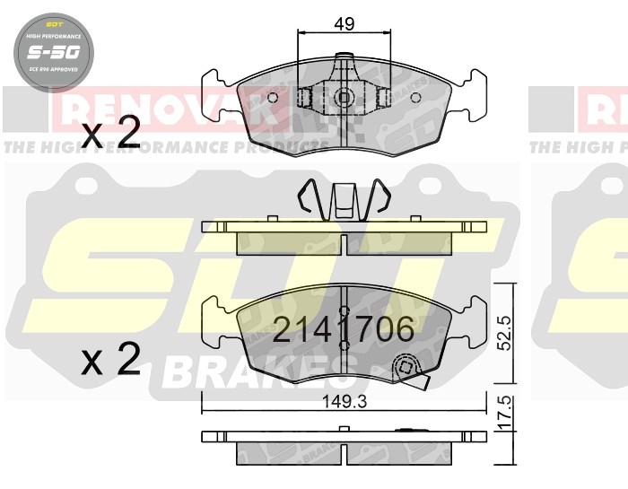 Sportovní brzdové destičky SDT Brakes S50/S50+/S50C  2141706