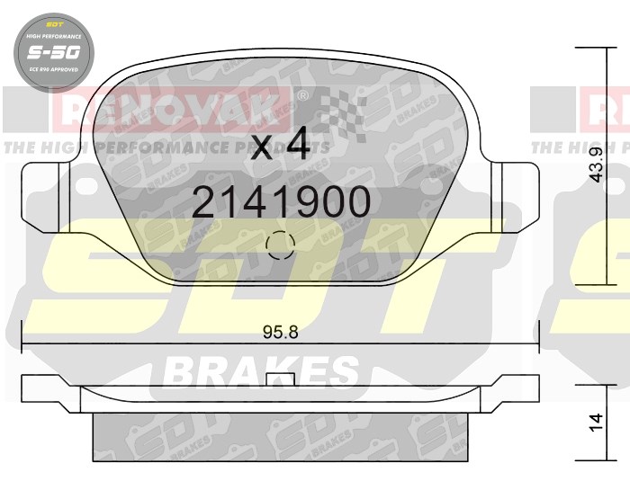Sportovní brzdové destičky SDT Brakes S50/S50+/S50C  2141900