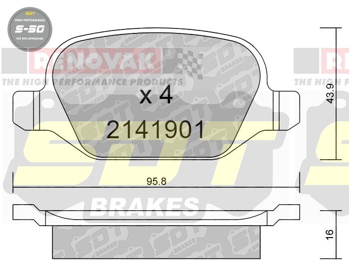Sportovní brzdové destičky SDT Brakes S50/S50+/S50C  2141901