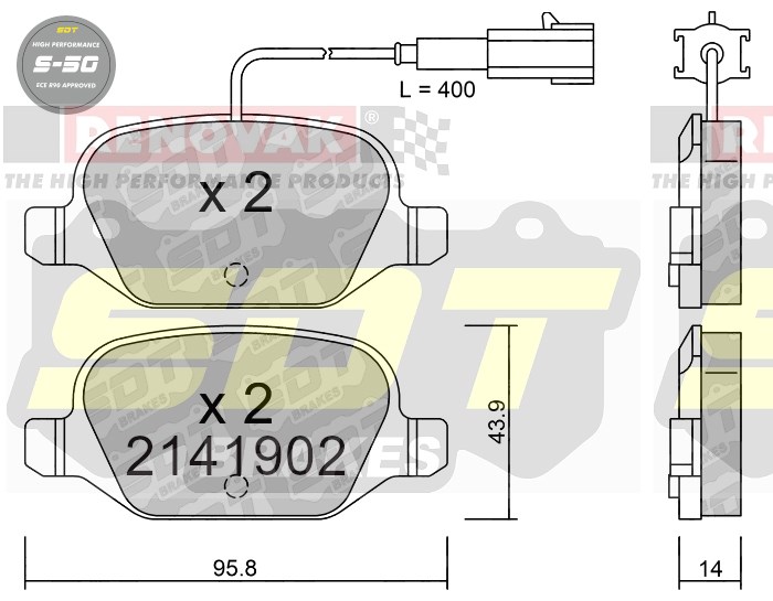 Sportovní brzdové destičky SDT Brakes S50/S50+/S50C  2141902