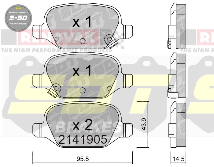 Sportovní brzdové destičky SDT Brakes S50/S50+/S50C  2141905