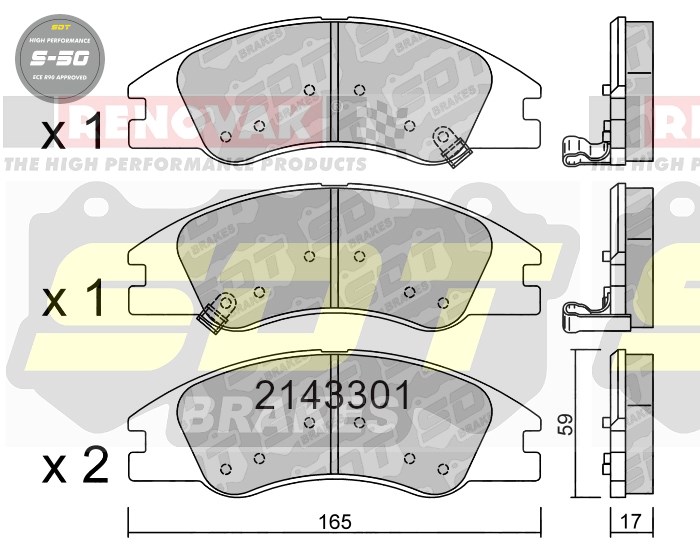 Sportovní brzdové destičky SDT Brakes S50/S50+/S50C  2143301