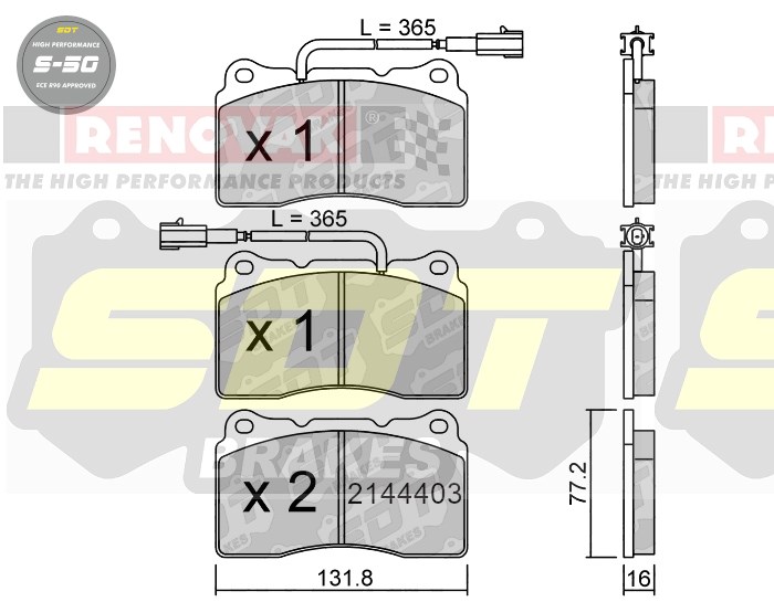 Sportovní brzdové destičky SDT Brakes S50/S50+/S50C  2144403